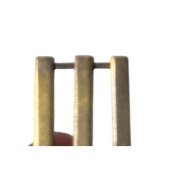 Baru Heavy Chain Link Bracelet Gold Tone Bars Rectangles 7" - Picture 5 of 6